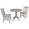 International Concepts Round 36 in Round Extension Dining Table with 2 Cafe Chairs, Washed Gray Taupe, 36 in W, 48 in L K09-36RXT-C61-2 - alternate 1